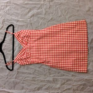 Red and White Kookai Checked Sundress | Size 39